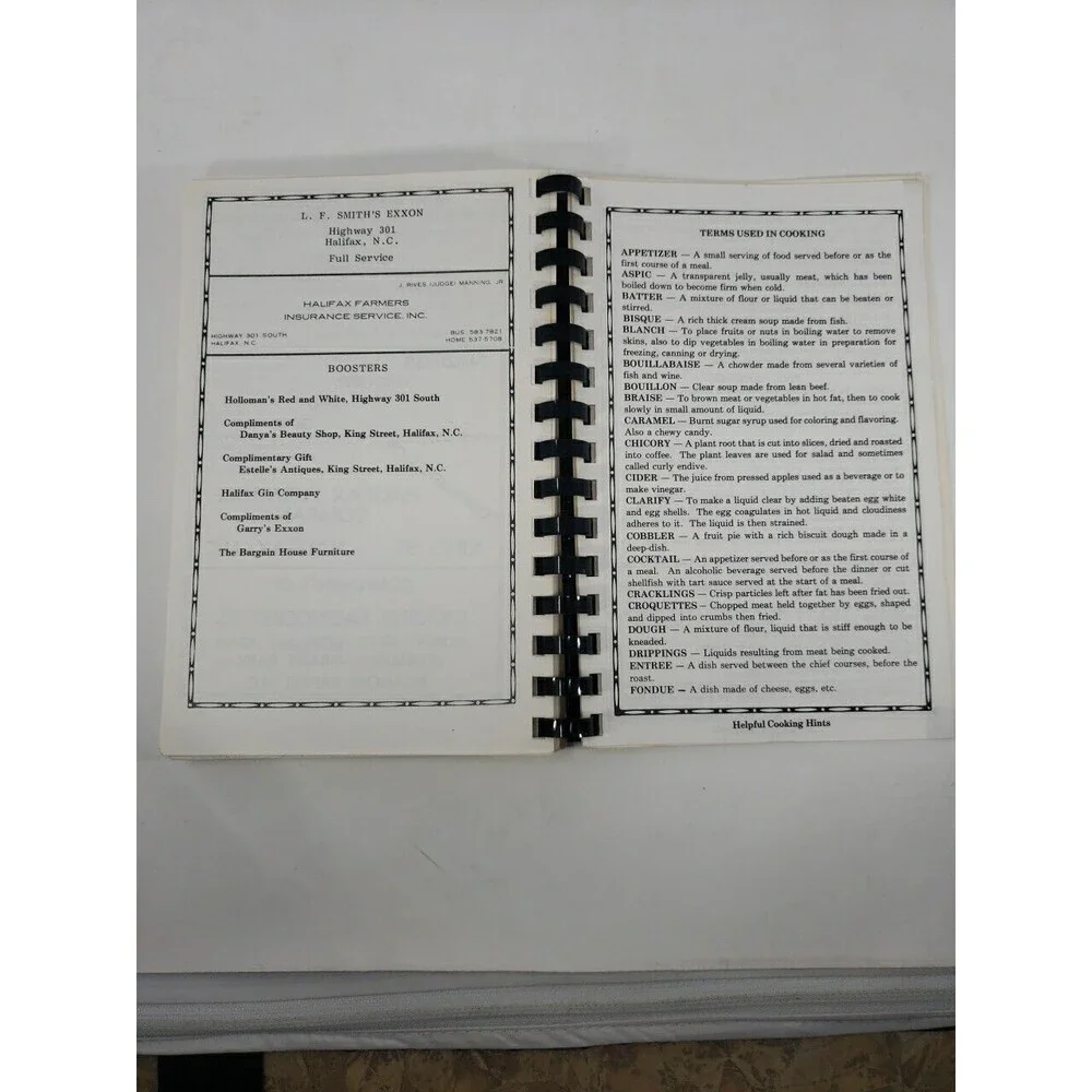 Community Favorites Cookbook 1982 Halifax United Methodist Women Constitution NC